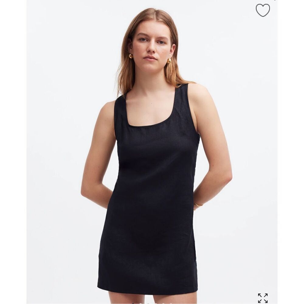 $98 Madewell Cross-Back A-Line Mini Dress in Linen size 12 m12